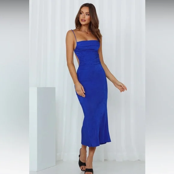 blue midi dress hello molly Drinks On Me Midi Dress Blue